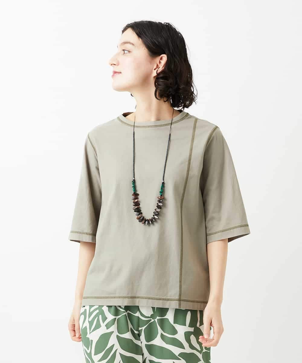 GIANNI LO GIUDICE（小さいサイズ） クールローレルスカイコットTシャツ メゾンドゥサンク トップス カットソー・Tシャツ カーキグリーン ホワイト パープル オレンジ【送料無料】