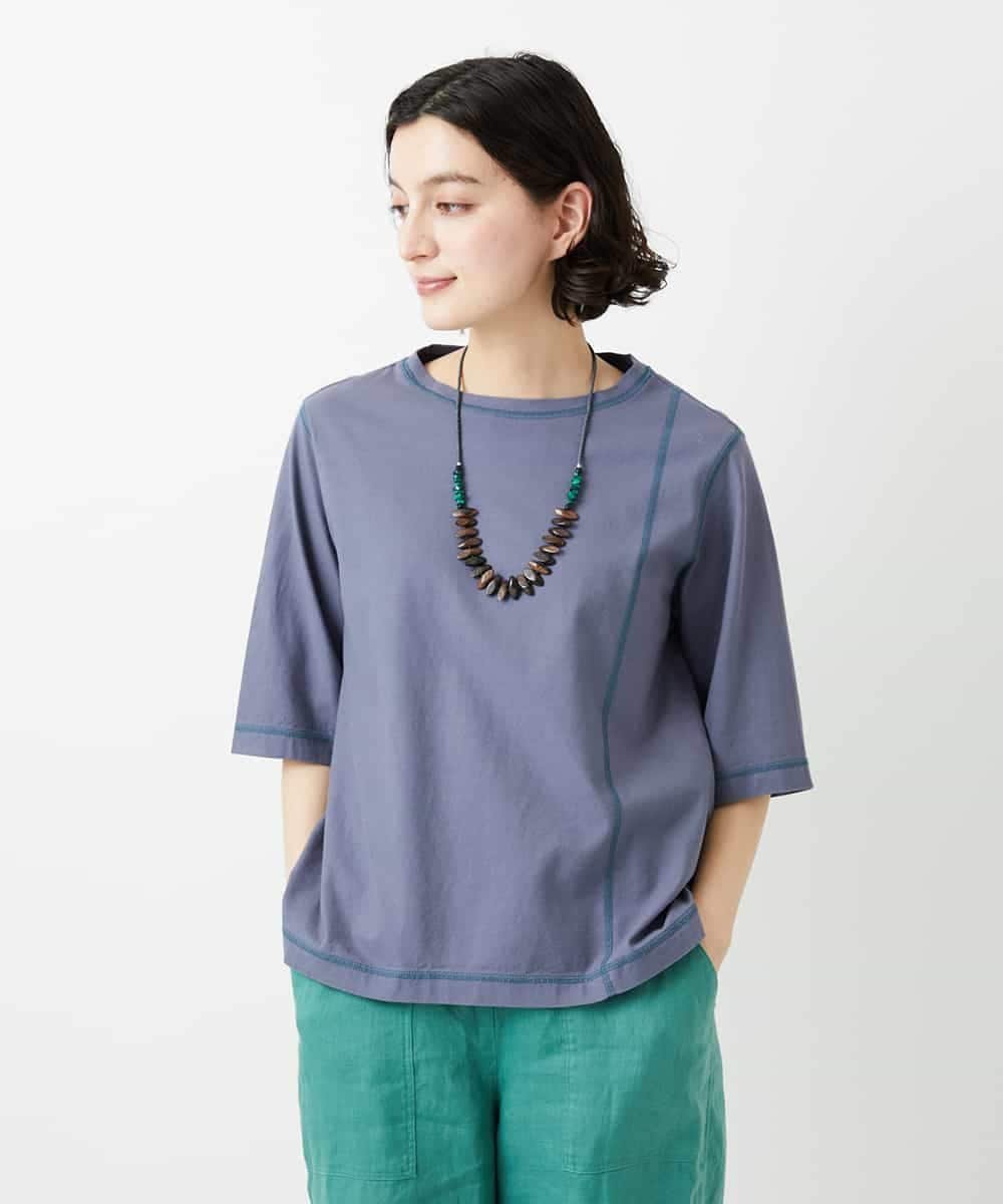 GIANNI LO GIUDICE（小さいサイズ） クールローレルスカイコットTシャツ メゾンドゥサンク トップス カットソー・Tシャツ カーキグリーン ホワイト パープル オレンジ【送料無料】