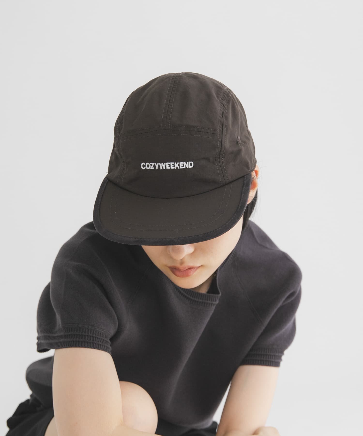 【SALE／45%OFF】KBF リップストップパイピングCAP ケービーエフ 帽子 キャップ ホワイト ブラウン