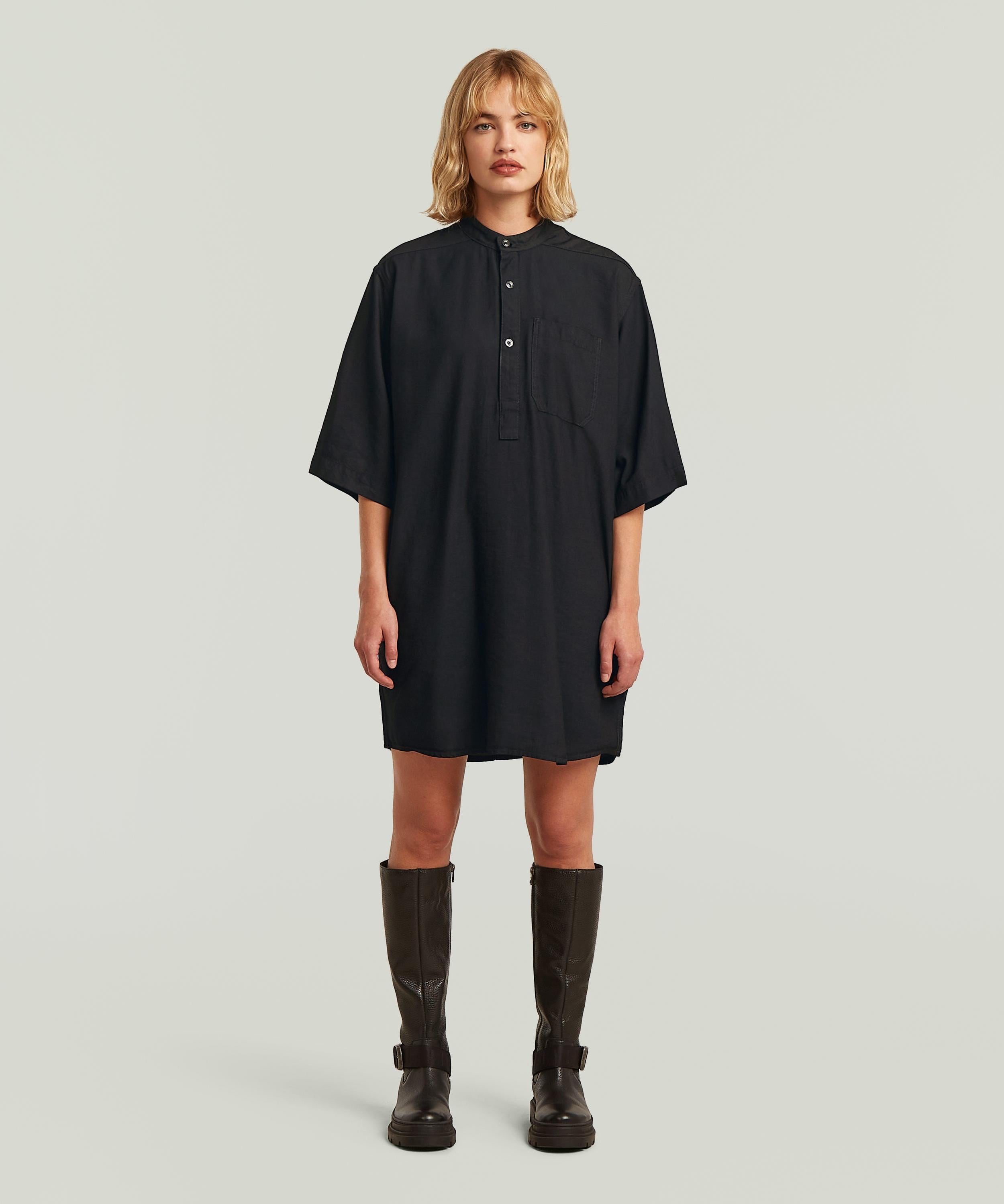 G-Star RAW (W)Shirt dress s/s wmn ジースターロゥ ワンピース・ドレス ワンピース ブラック【送料無料】