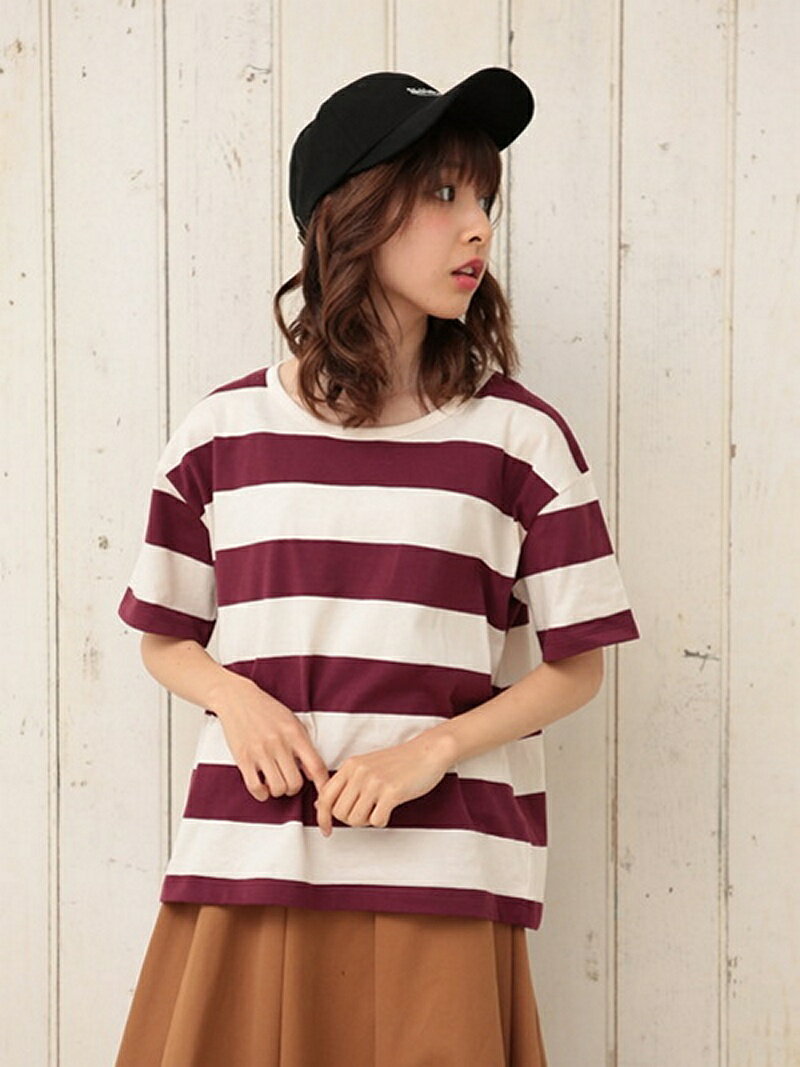 【SALE／65%OFF】cepo CEPO/(W)ルーズボーダーS/S セポ トップス カットソー・Tシャツ レッド グレー ネイビー ホワイト イエローのサムネイル