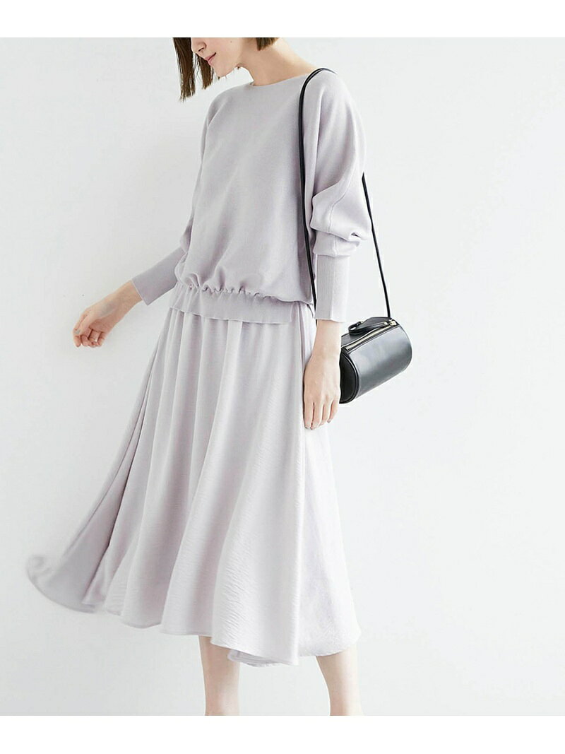【SALE／60%OFF】ROPE' PICNIC ドッキングドルマンニットワンピース ロペピクニック ワンピース・ドレス ワンピース イエロー グリーン グレー ブラック stylife-13388175 Rakuten Fashion サンプル画像2