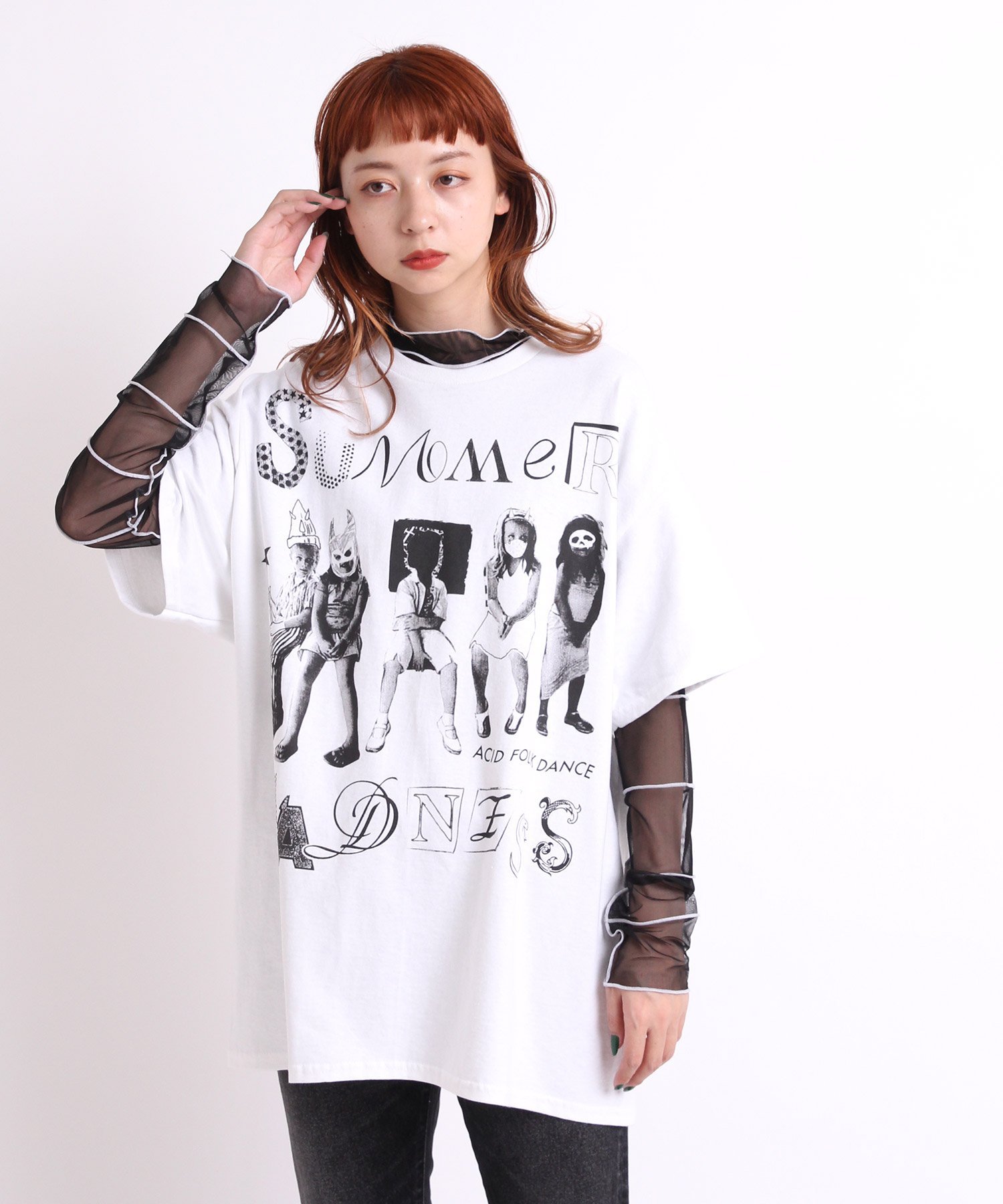 【SALE／23%OFF】RNA M1887 サマーマッドネスビッグTシャツ アールエヌエー トップス カットソー・Tシャツ ホワイト ブラック【送料無料】のサムネイル