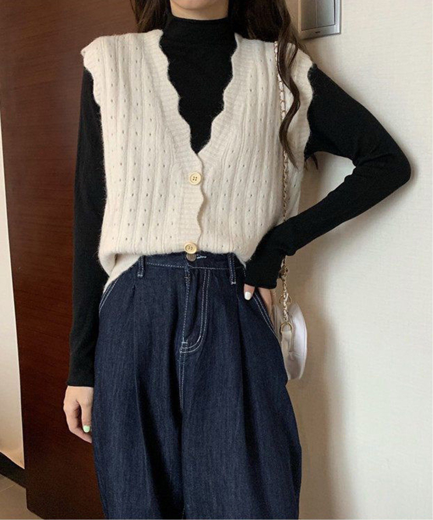 【SALE／20%OFF】aimoha aimoha/シンプルニットベスト アイモハ トップス ベスト・ジレ グレー イエロー パープル ネイビー ブルー ピンク ホワイト ベージュ