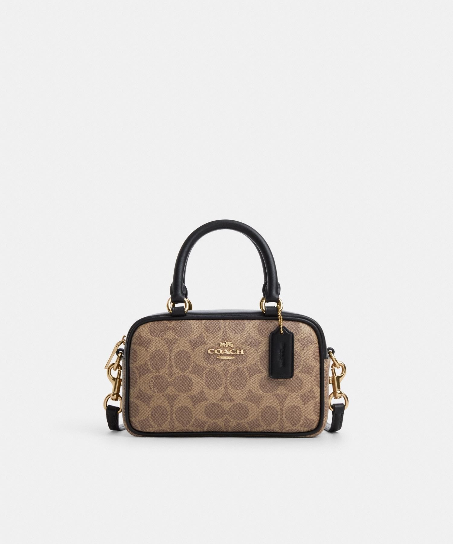 【SALE／70%OFF】COACH OUTLET 【公式】サッチェル クロスボディ バッグ・シグネチャー キャンバス コーチ　アウトレット バッグ ショルダーバッグ ベージュ【送料無料】