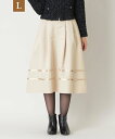 TO BE CHIC 【L】ライトグログラン タックスカート サンヨー エルサイズ スカート その他のスカート ブラック ベージュ グリーン【送料無料】