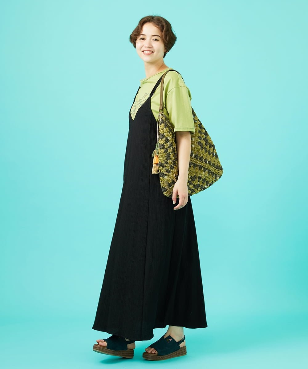 【SALE／50%OFF】Jocomomola T/Rクレープ キャミソールワンピース ホコモモラ ワン...