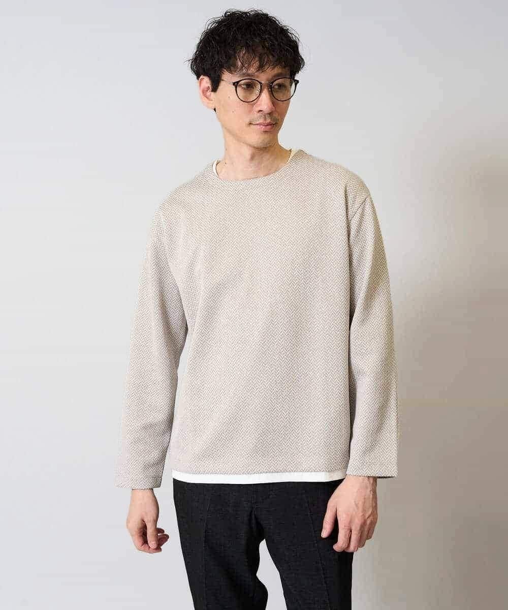 【SALE／60%OFF】a.v.v 【イージーケア毛玉になりにくい】シャンブレーフェイクレイヤードカットソー【洗濯機で洗える】 アー・ヴェ・ヴェ トップス カットソー・Tシャツ ベージュ グレー ブラック