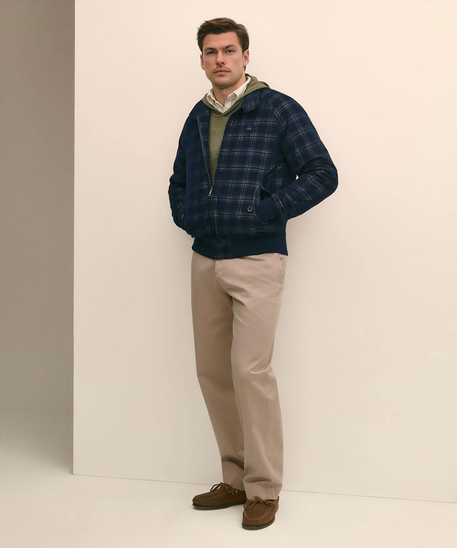 【SALE／20%OFF】BROOKS BROTHERS コットンコーデュロイ GFロゴ チェック キルティング ボマージャケット ブルックス ブラザーズ ジャケット・アウター ブルゾン・ジャンパー ブルー【送料無料】