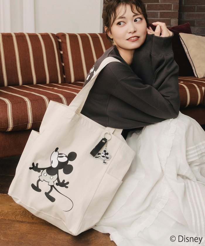FREAK'S STORE FREAK'S STORE×前田亜美/Disney/Mickey Mouse/ミッキーマウス/マルチウェイ トートバッグ【限定展開】 25AW フリークスストア バッグ トートバッグ ベージュ【送料無料】
