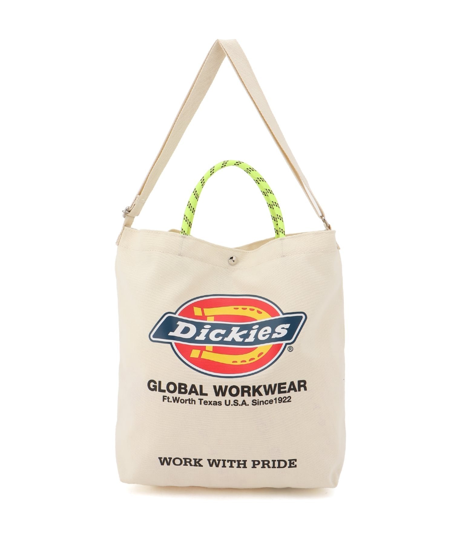 Dickies Dickies/(M)LOGO PRINT ROPE 2WAY SHOULDER ハンドサイン バッグ ショルダーバッグ ブラック ホワイト