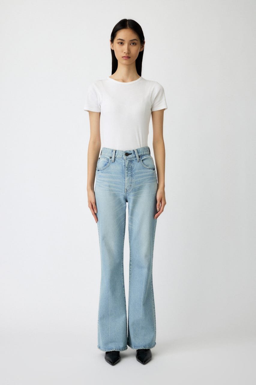 MOUSSY 【せいら氏着用】MVS L/BLU FLARE マウジー パンツ ジーンズ・デニムパンツ【送料無料】