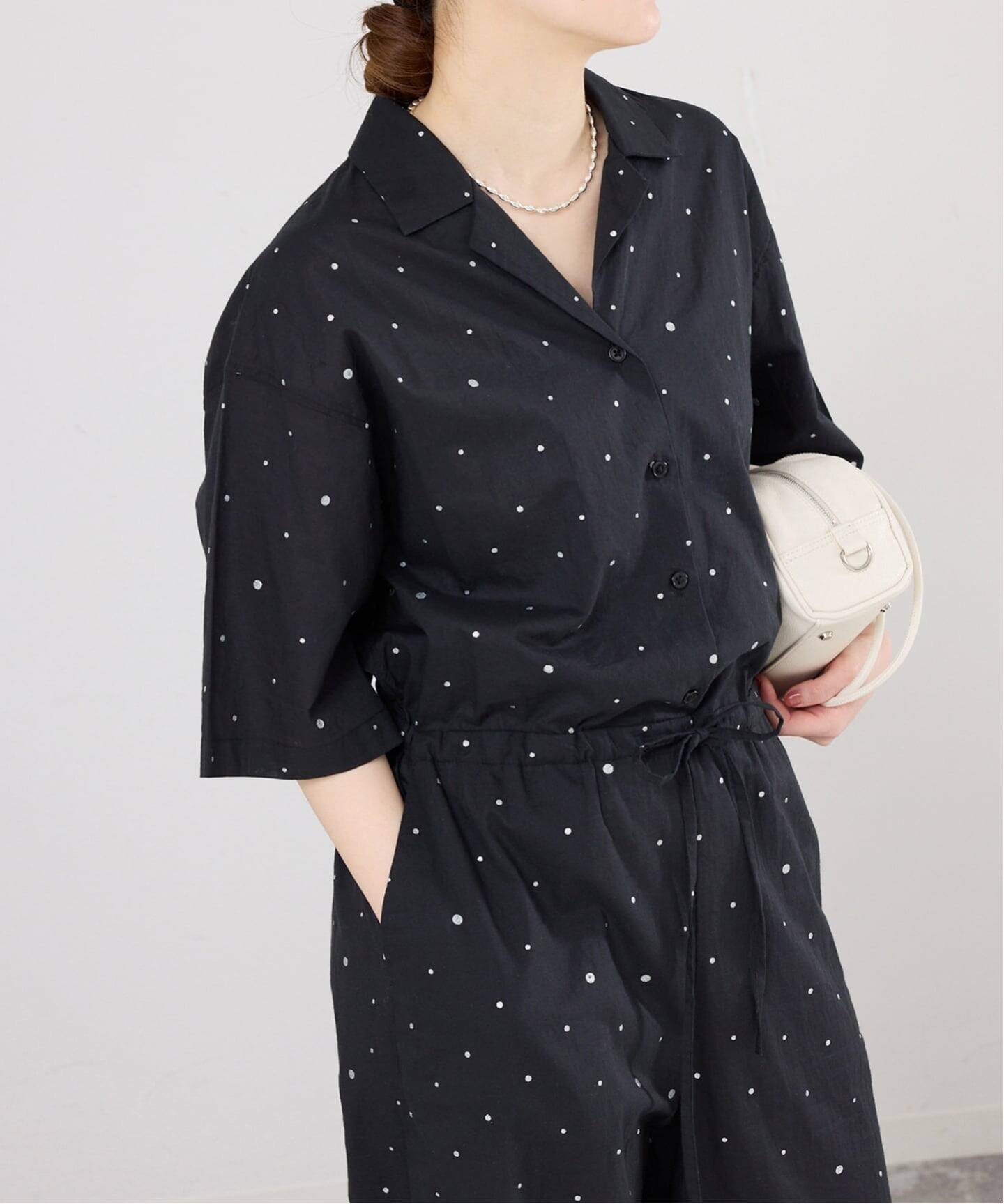 IENA 별주 COUTURE D'ADAM/쿠츄르도아담 Tiered Jamp suit 26SS-278 예나 올인원·오버올 올인원·연결 블랙[무료우송]