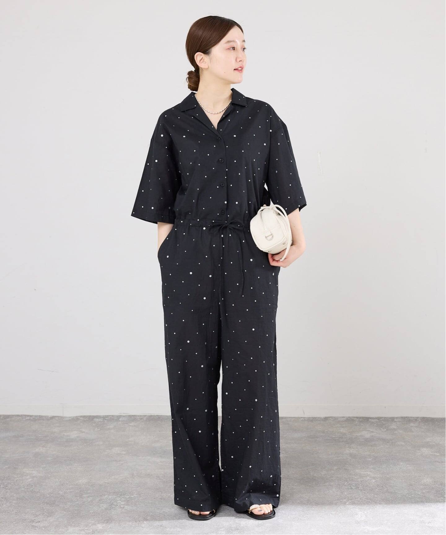 IENA 別注 COUTURE D'ADAM/クチュールドアダム Tiered Jamp suit 26SS-278 イエナ オールインワン・オーバーオール オールインワン・つなぎ ブラック【送料無料】