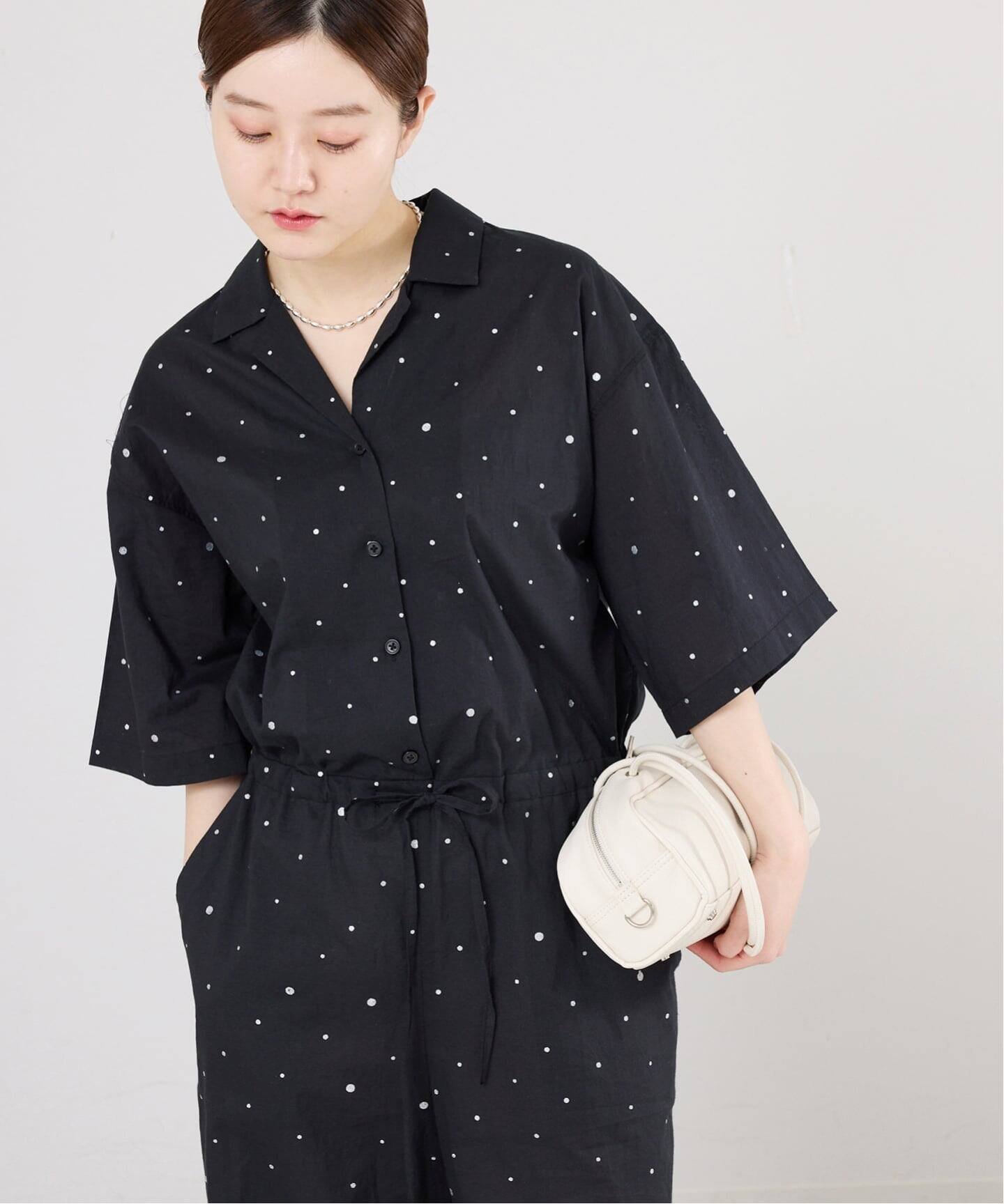 IENA 別注 COUTURE D'ADAM/クチュールドアダム Tiered Jamp suit 26SS-278 イエナ オールインワン・オーバーオール オールインワン・つなぎ ブラック【送料無料】
