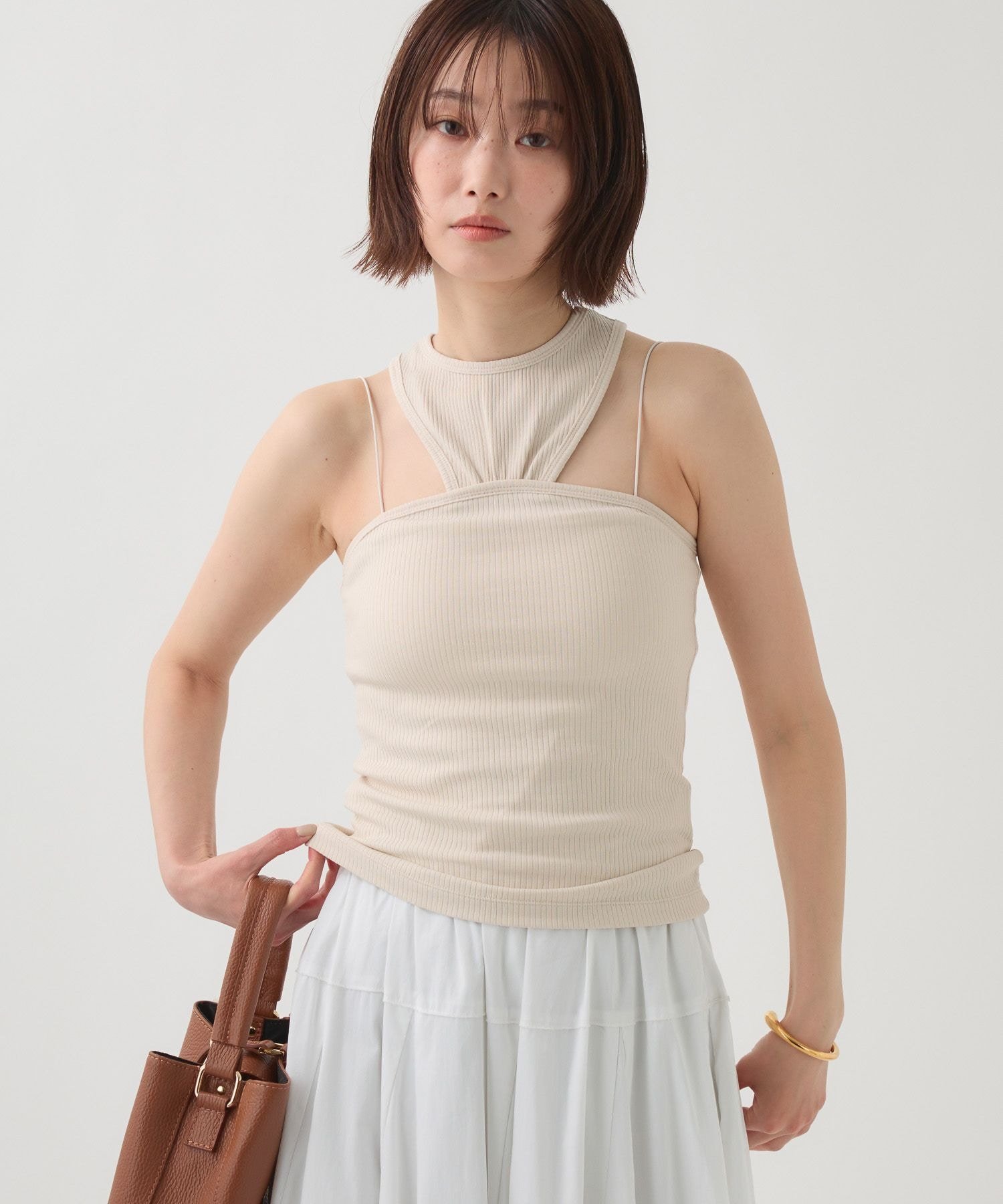 BABYLONE 【TELA】ニットベアトップス バビロン トップス カットソー・Tシャツ ブラック ホワイト【送料無料】