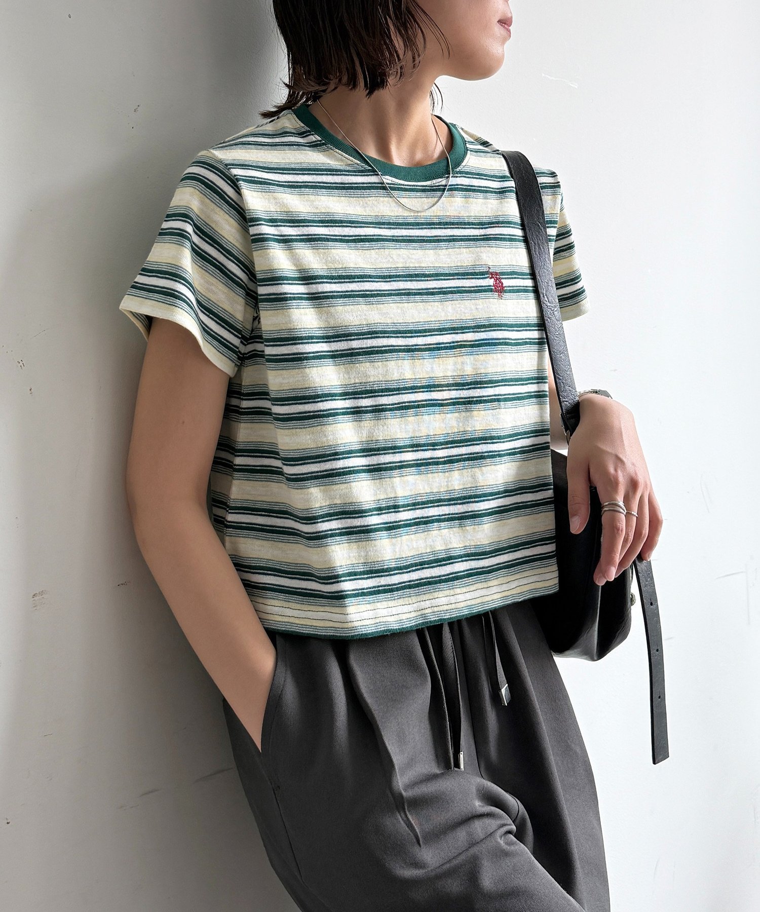 【U.S. POLO ASSN.】アソートクロップドT シーピーシーエム トップス カットソー・Tシャツ ブラウン グリーン ネイビー ホワイト