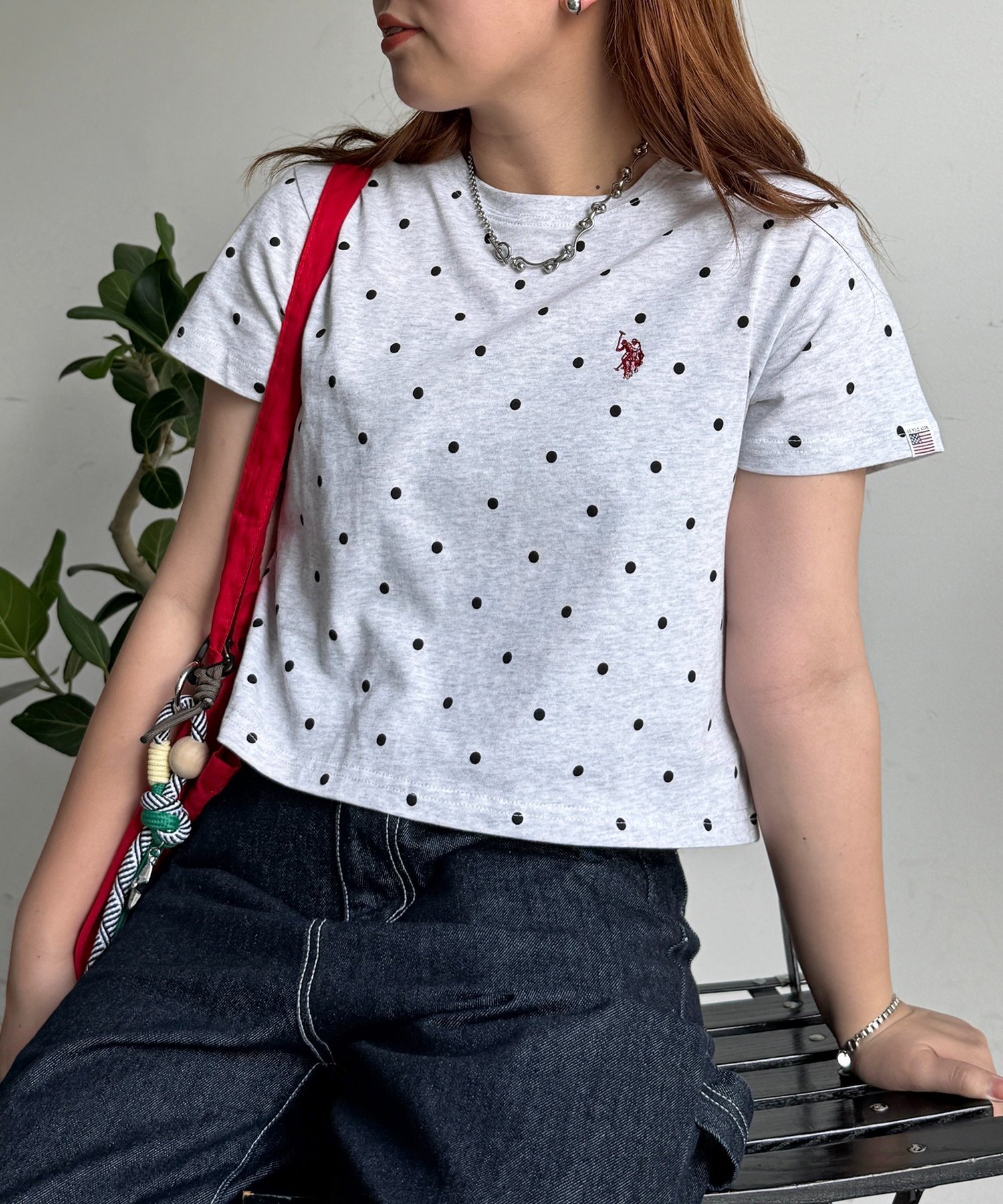 【U.S. POLO ASSN.】アソートクロップドT シーピーシーエム トップス カットソー・Tシャツ ブラウン グリーン ネイビー ホワイト