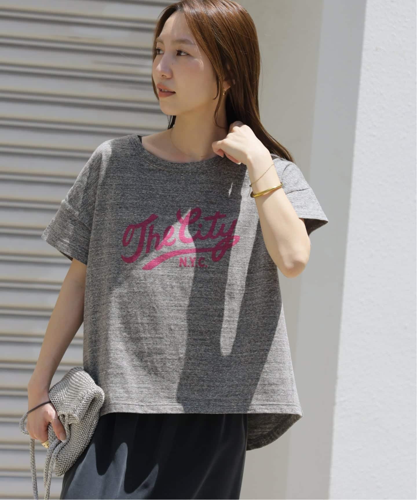 JOURNAL STANDARD relume 【HOLIDAYS COMFORT/ホリデーズ コンフォート】ラフィテンジクTEE ジャーナル スタンダード レリューム トップス カットソー・Tシャツ ブラック グレー パープル
