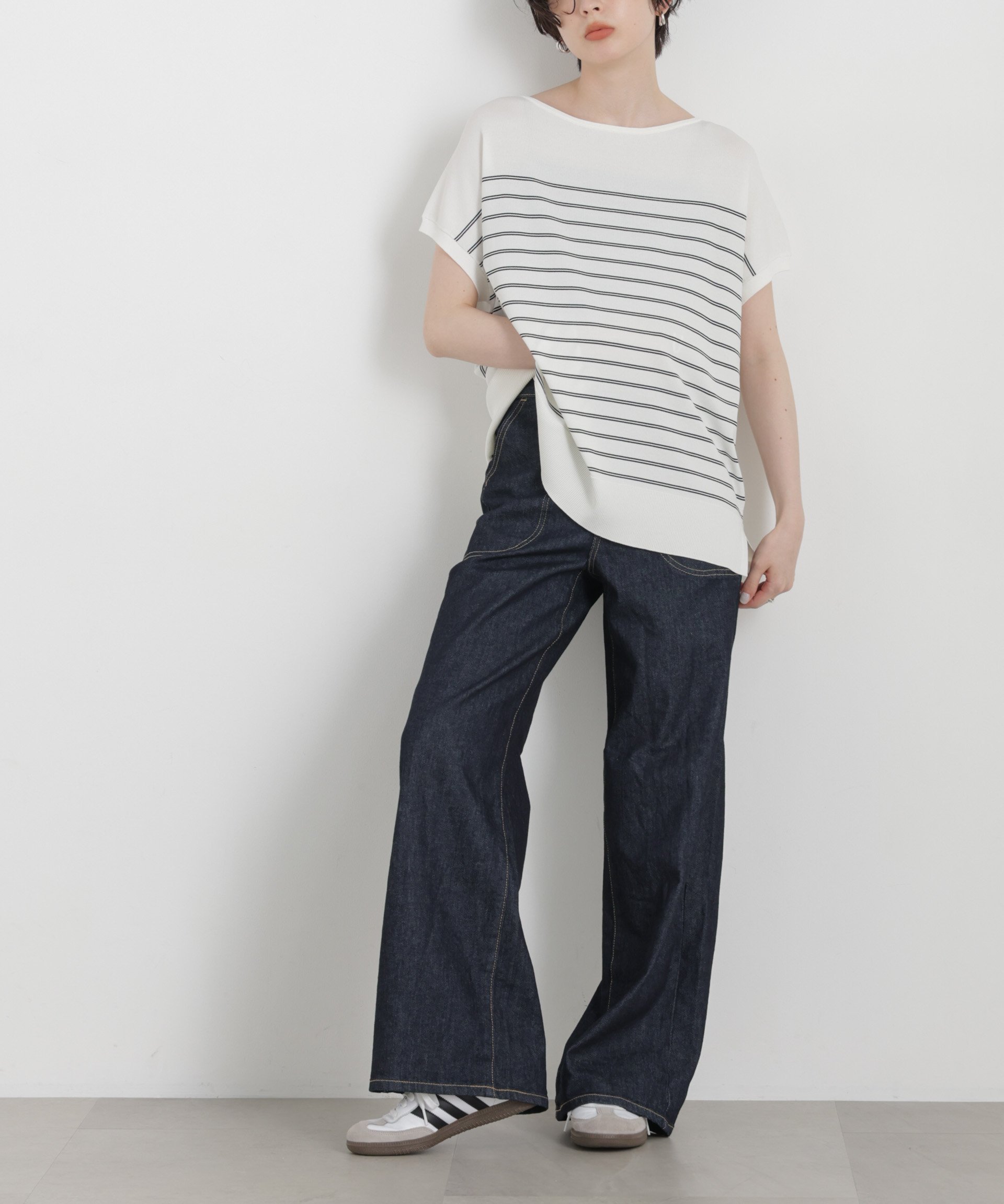 NANO universe SOMETHING/LISA LACE UP WIDE ナノユニバース パンツ その他のパンツ ブルー