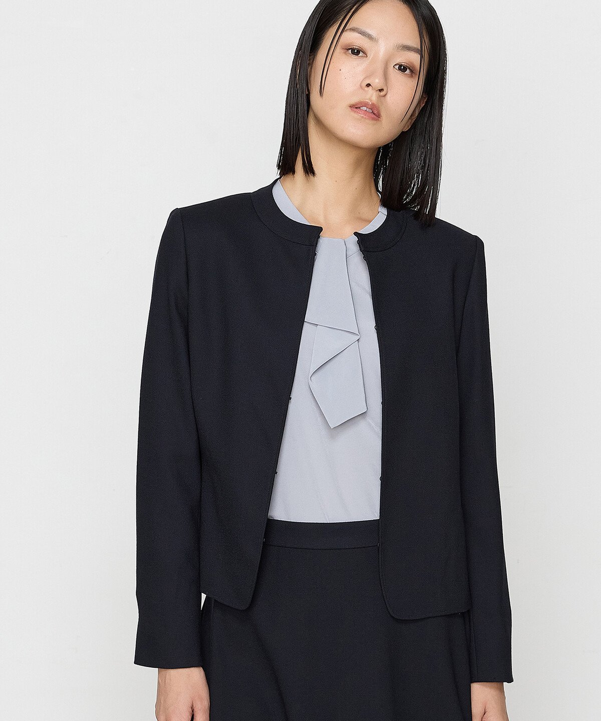 【SALE／10%OFF】COMME CA TALL [ TALLサイズ ] 【セットアップ対応】ウールジョーゼット ジャケット コムサ ジャケット・アウター ノーカラージャケット【送料無料】