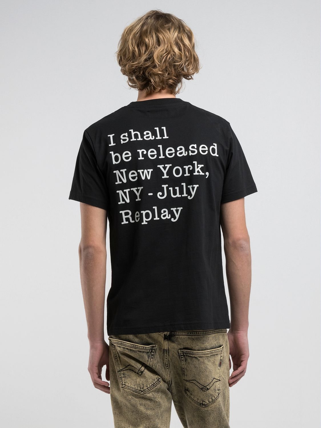【SALE／10%OFF】REPLAY ベーシックジャ-ジーコットンTシャツ リプレイ トップス カットソー・Tシャツ ブラック【送料無料】