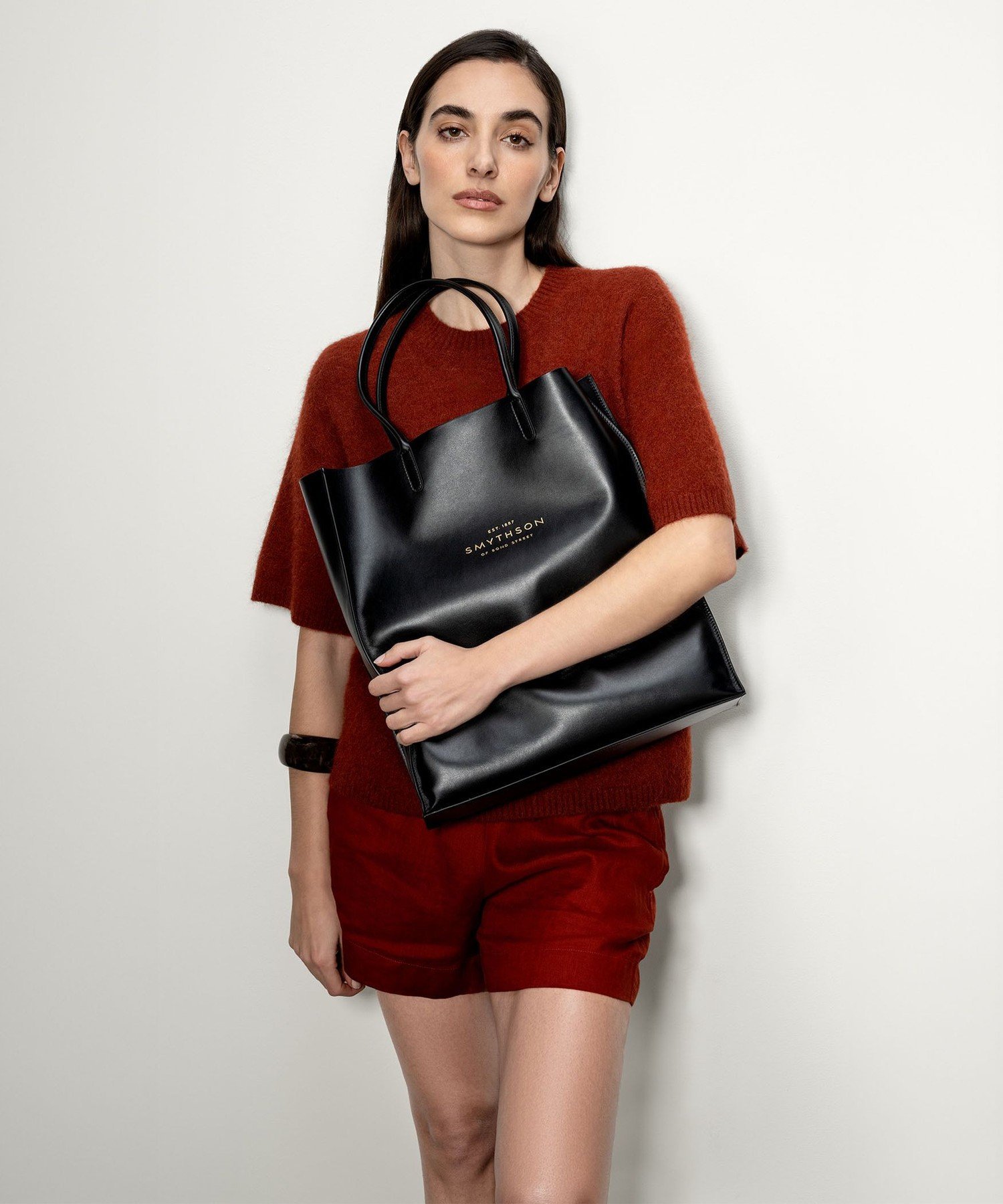 SMYTHSON Pavilion Kingly Tote Bag スマイソン バッグ トートバッグ ブラック【送料無料】