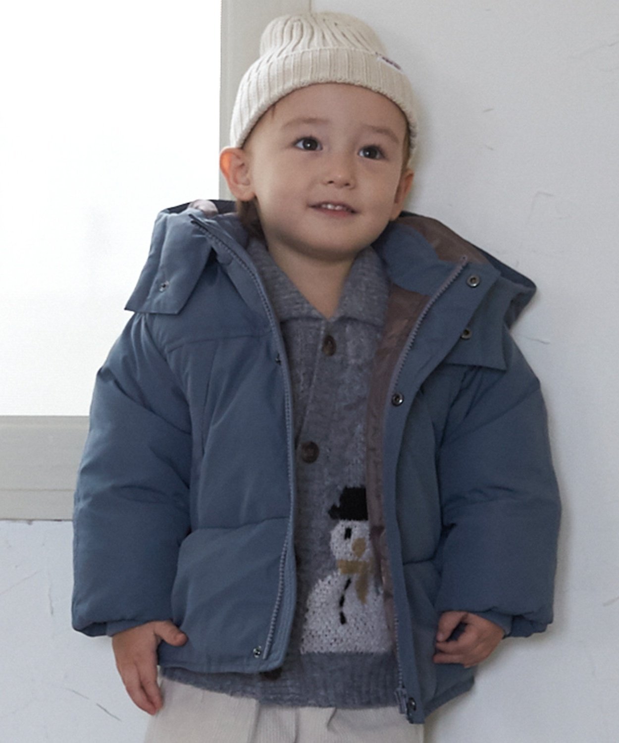 petit main 【リンク/撥水加工】モンスターダウンジャケット ナルミヤオンライン ジャケット・アウター ダウンジャケット・ダウンベスト ベージュ ネイビー【送料無料】のサムネイル