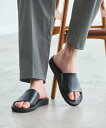 UNITED ARROWS green label relaxing レザーライク スライド サンダル ユナイテッドアローズ グリーンレーベルリラクシング シュ...