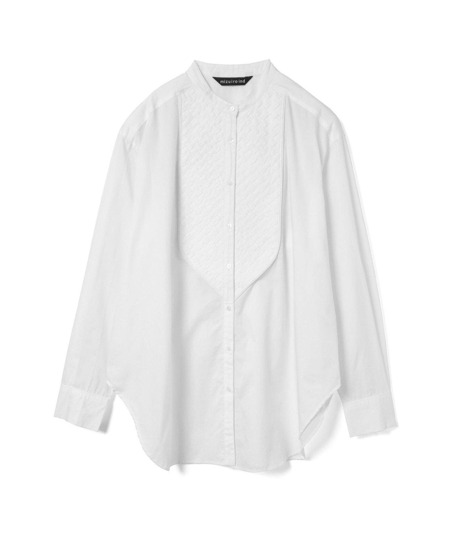 mizuiro ind mizuiro ind ブランディングクロスシャツ マーコート トップス シャツ・ブラウス ホワイト ネイビー