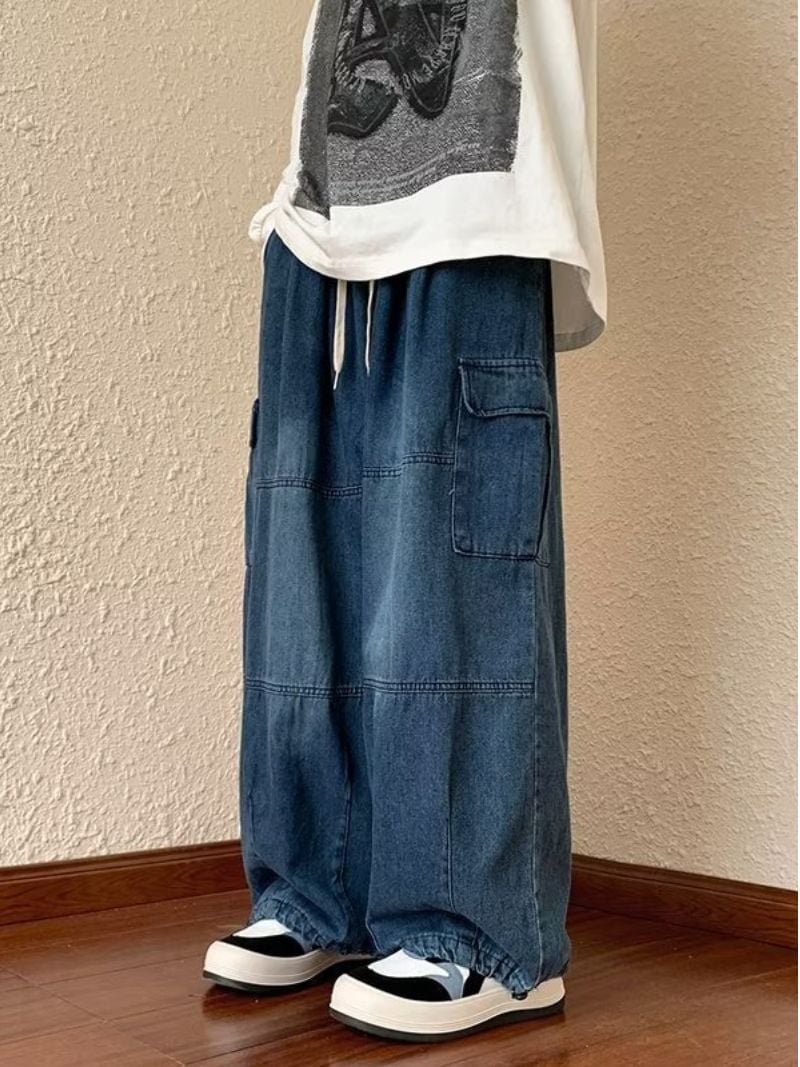 REBALANCE REBALANCE/(M)メンズデニムカーゴパンツ リバランス パンツ カーゴパンツ ブラック ブルー
