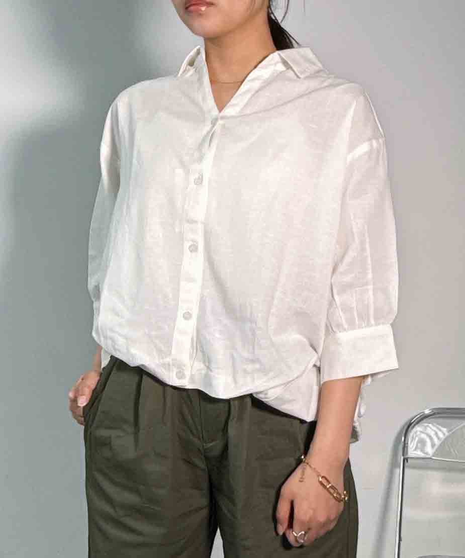 【SALE／61%OFF】AS KNOW AS plus ◎『7分袖』 前開きスキッパーシャツ アズノゥア...
