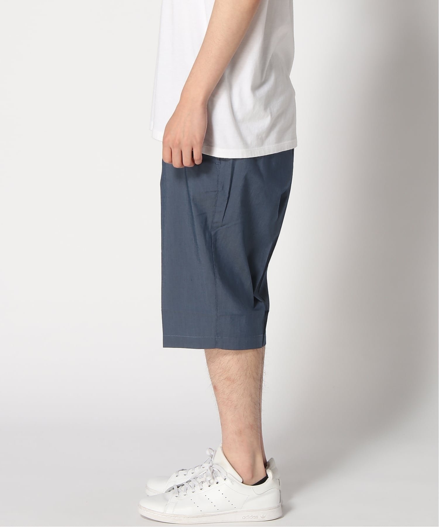 (M)デニム調 ハーフパンツ クロコダイル パンツ ジーンズ・デニムパンツ ブラック ネイビー