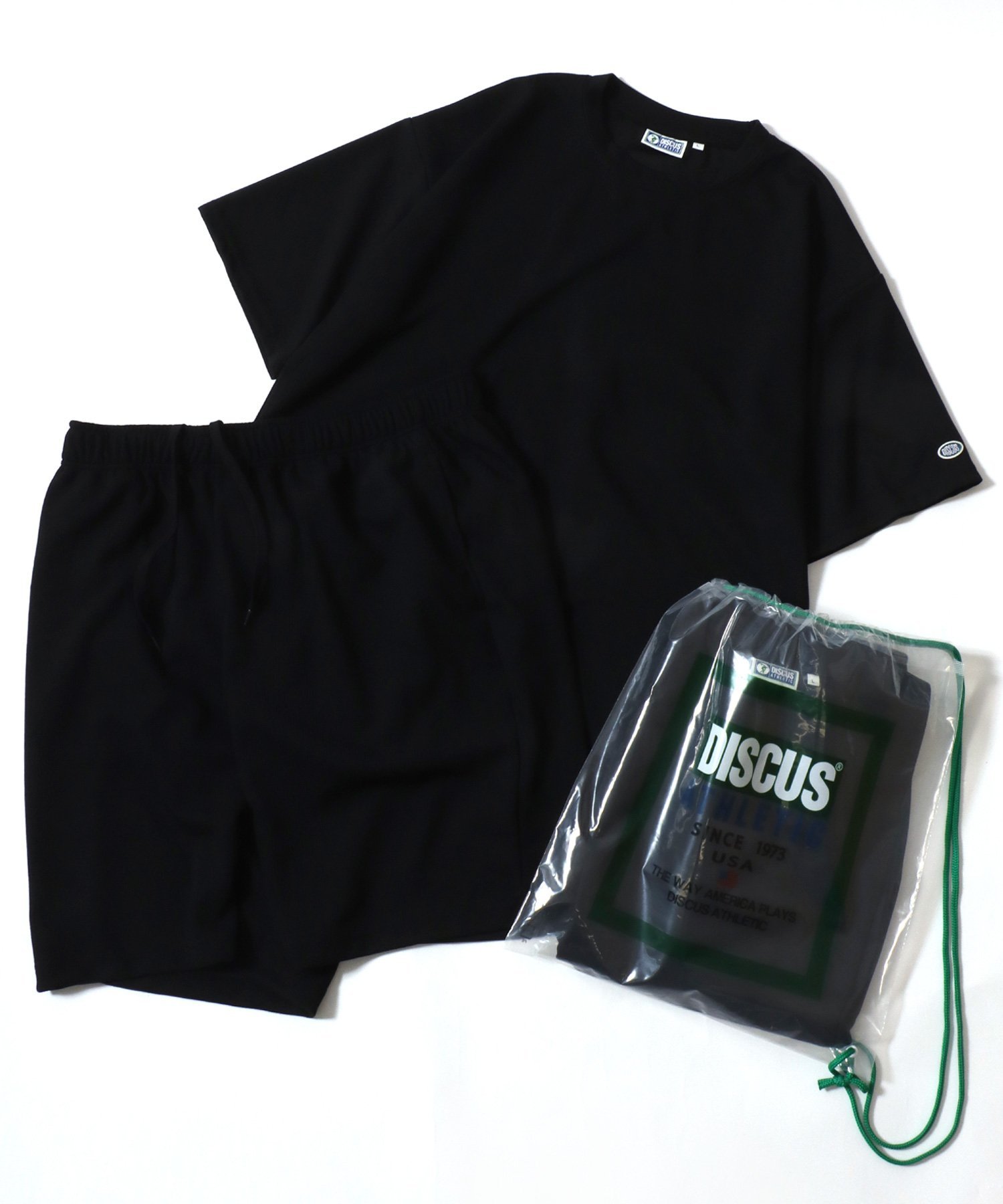 【SALE／4%OFF】DISCUS DISCUS ディスカス セットアップ COOLMAX クールマックス 吸水速乾 ワッフル サーマル 無地 半袖Tシャツ＆ショートパンツ＆収納バッグ 3点セット ルームウェア ワンマイルウェア パジャマ レディース メンズ ラザル インナー・ルームウェ【送料無料】