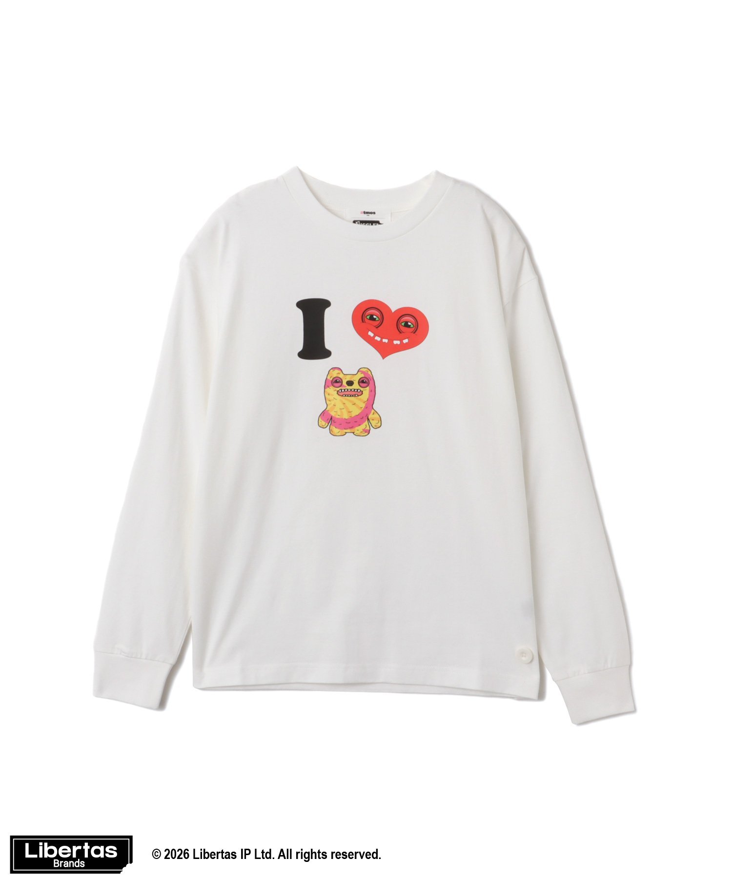 atmos pink atmos pink x FUGGLER I LOVE FUGGLER LS T-shirt WHITE アトモス トップス カットソー・Tシャツ ホワイト