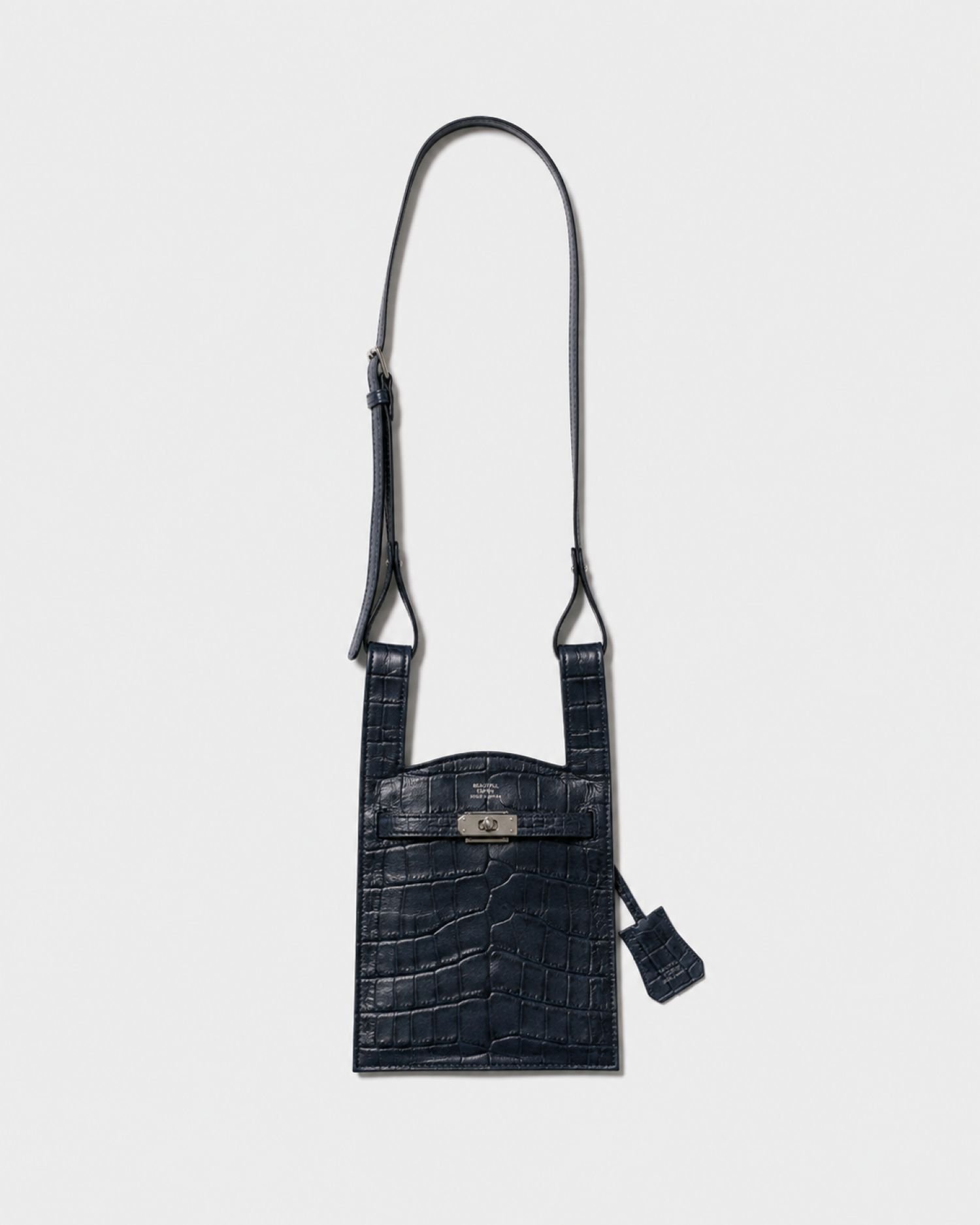 beautiful people croco emboss market shoulder bag ビューティフルピープル バッグ ショルダーバッグ ネイビー ブラウン【送料無料】