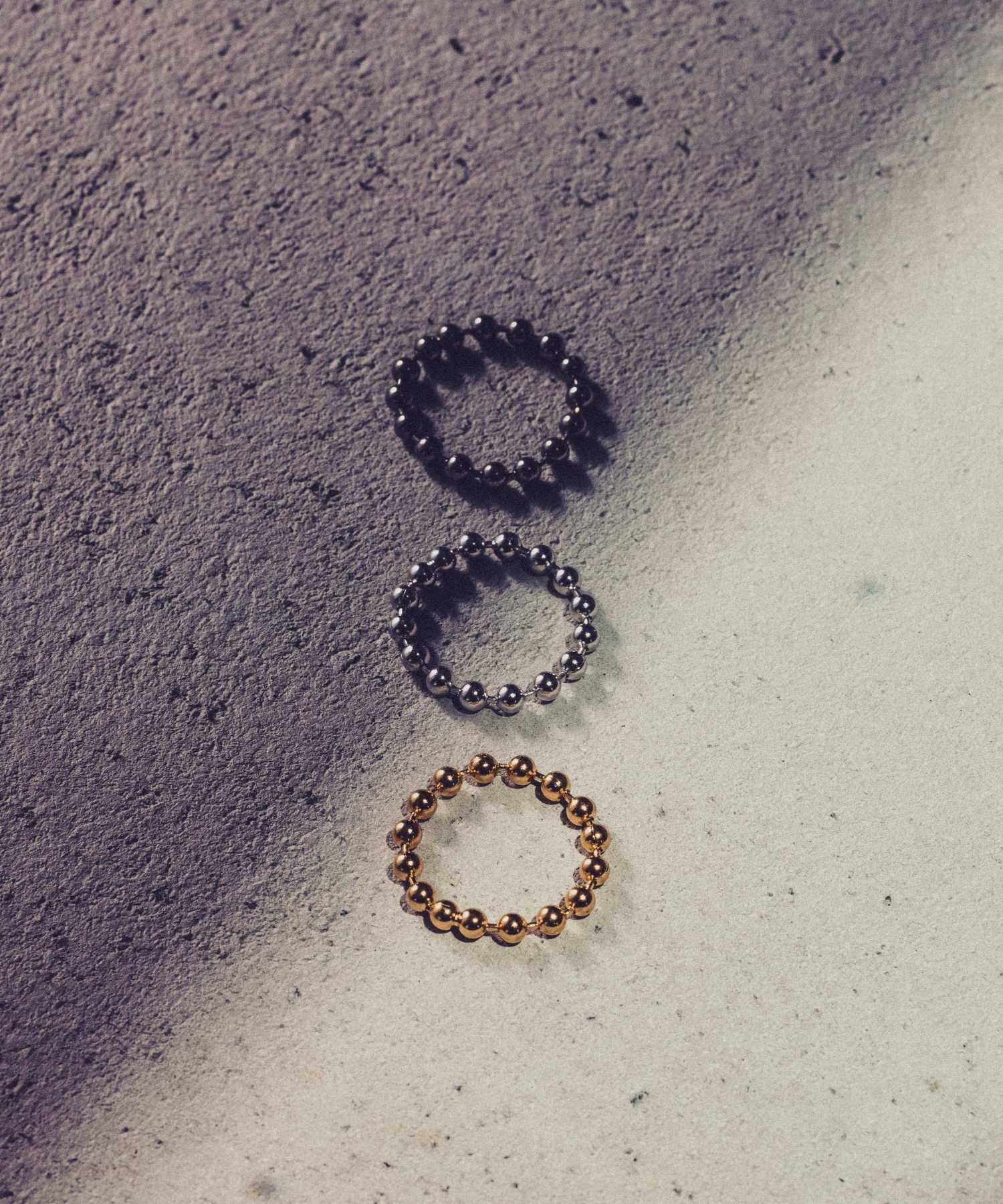 Ball Chain Ring アンドクラウド アクセサリー・腕時計 リング・指輪 シルバー イエロー ブラック