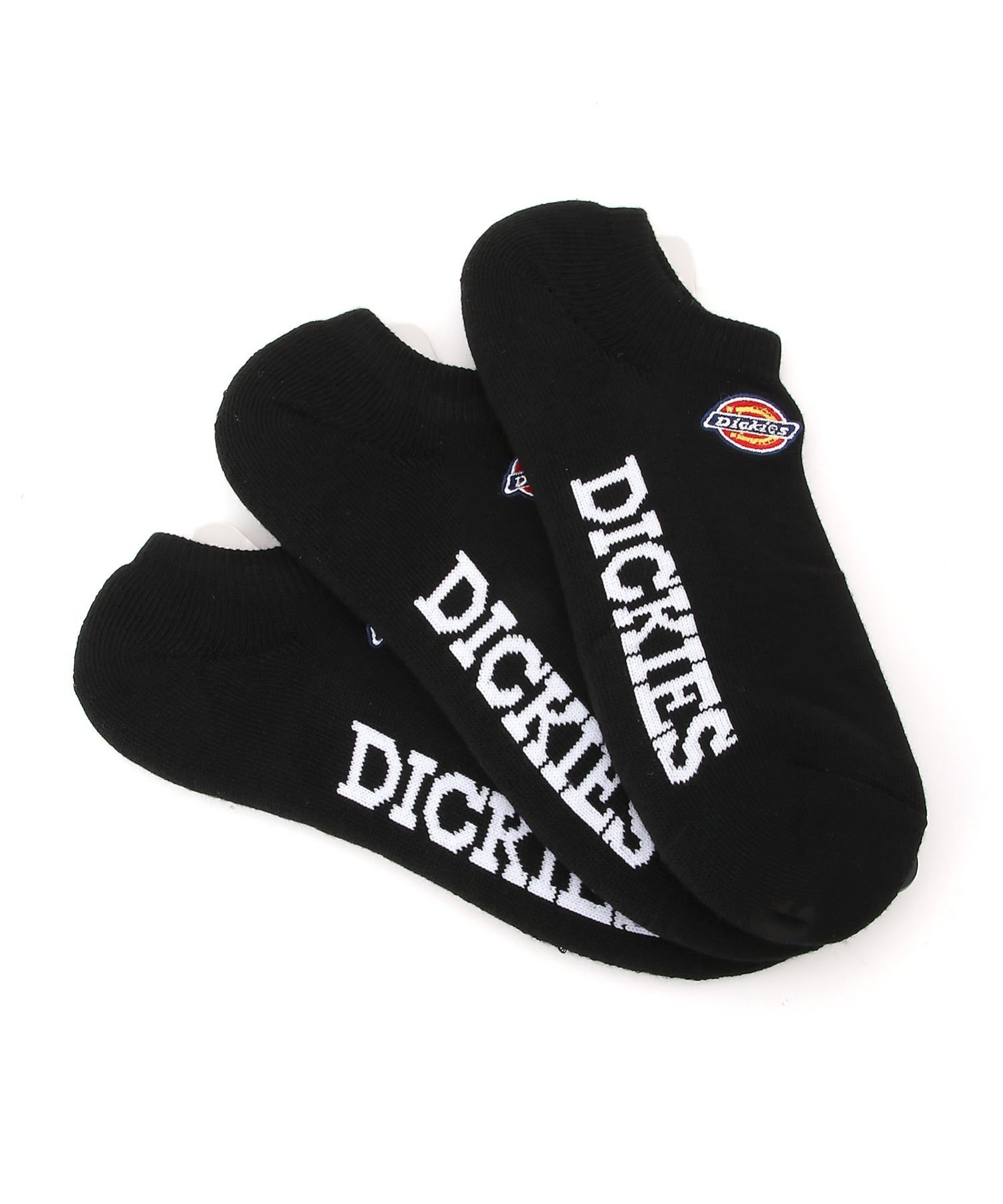 Dickies (M)Dickies/Dickies ロゴ刺繍底パイル スニーカーソックス 3Pパック ジャックローズ 靴下・レッグウェア 靴下 ブラック ホワイト