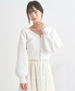 【SALE/45%OFF】earth music&ecology パールボタンショートニットカーディガン アースミュージック&エコロジー トップス カーディガン ホワイト イエロー ブルー