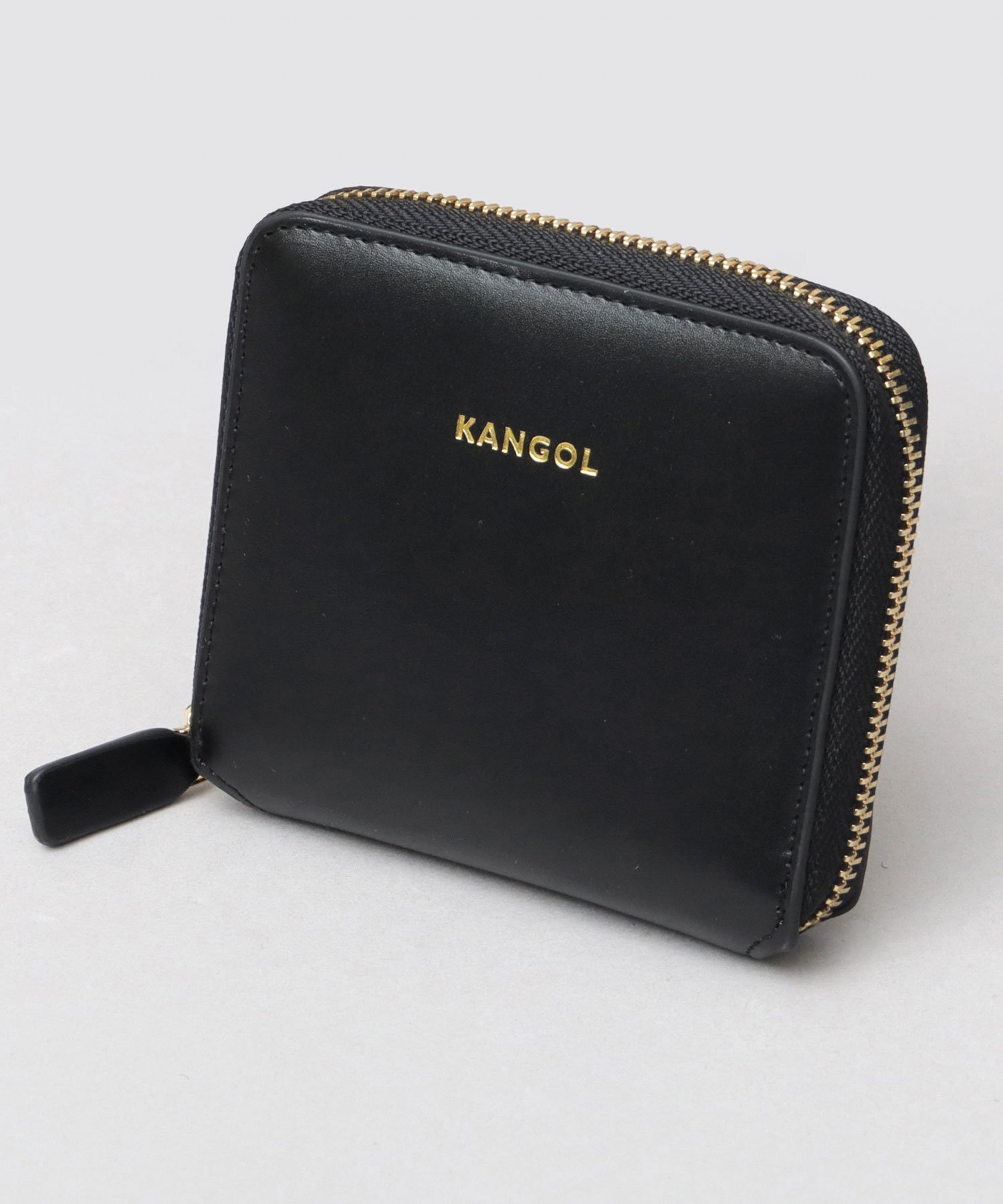 KANGOL カンゴール 財布 二つ折り財布 ミニウォレット ミニ財布 レザー調 エー.エム.エス. 財布・ポーチ・ケース 財布 ブラック グレー