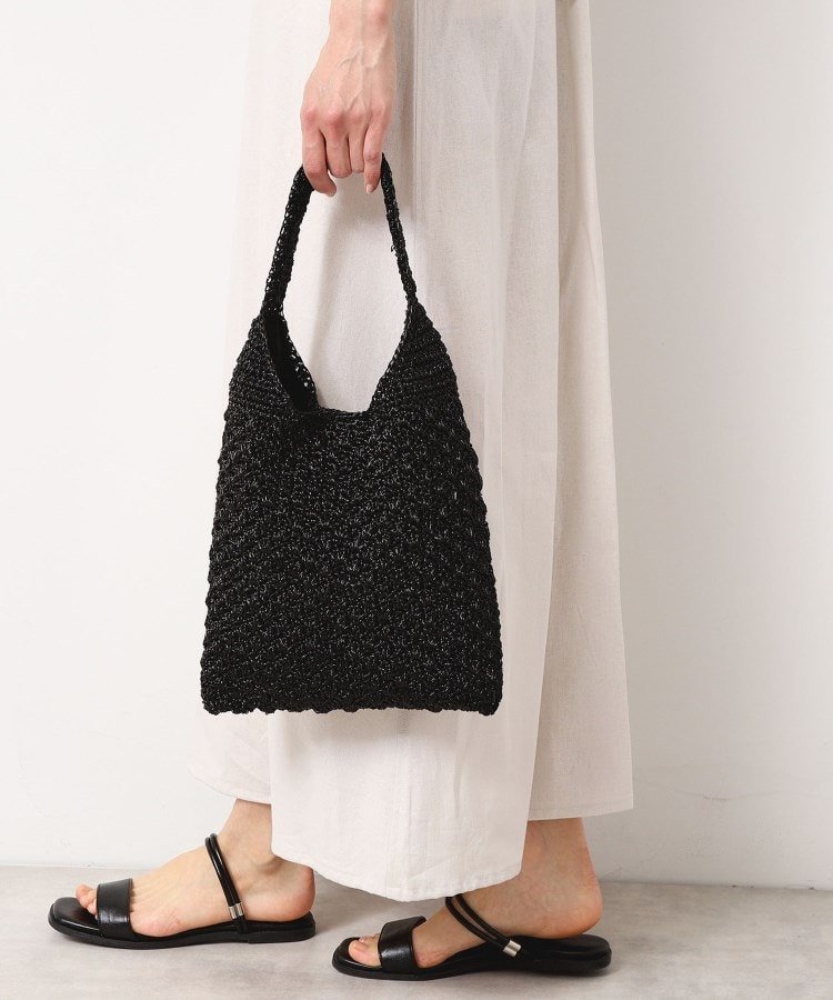 【SALE／55%OFF】Dessin 【軽量】メタリックヤーンワンハンドルバッグ デッサン バッグ トートバッグ ブラック パープル シルバー