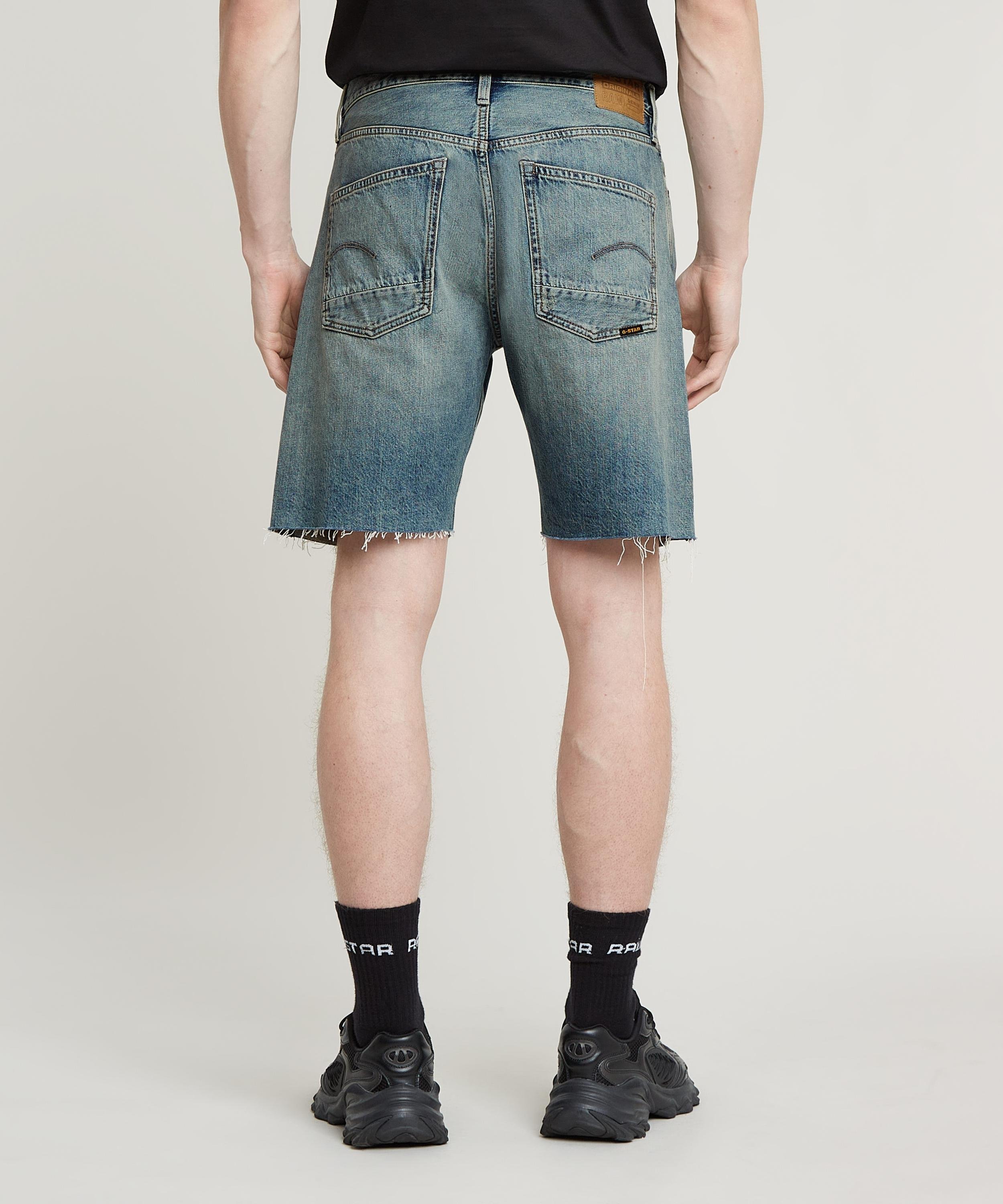 【公式ショップ】DAKOTA SHORT RAW EDGE/ヴィンテージライククラシックデザインレギュラーデニムショートパンツ/カットオフデザイン ジースターロゥ パンツ ジーンズ・デニムパンツ ブルー