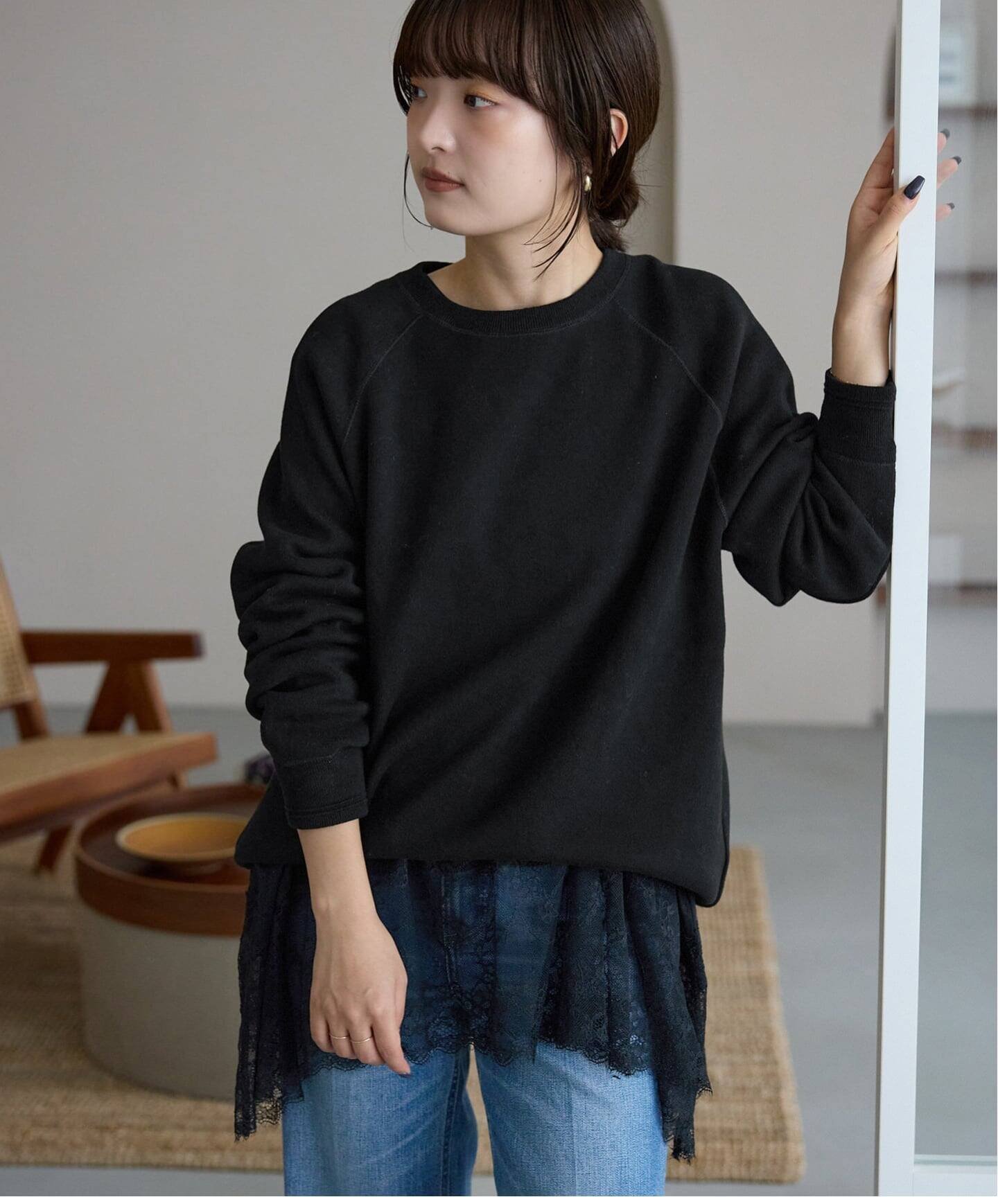 SLOBE IENA 《WEB限定/追加》スムースオーバーニット スローブ イエナ トップス ニット グレー ネイビー ブラック ピンク【送料無料】のサムネイル