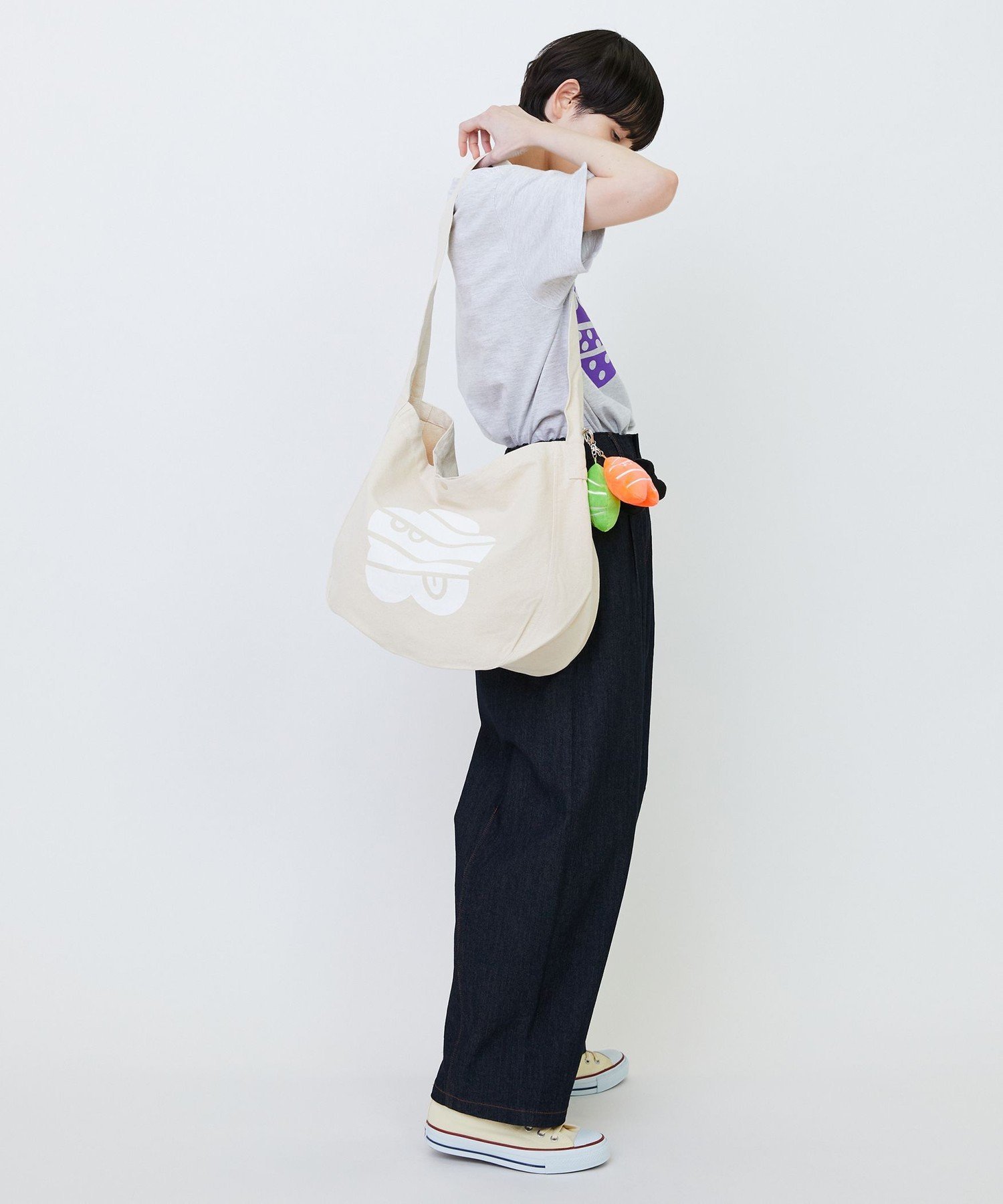 FRAPBOIS ニュースペーパーBAG フラボア バッグ ショルダーバッグ ブラック ベージュ【送料無料】