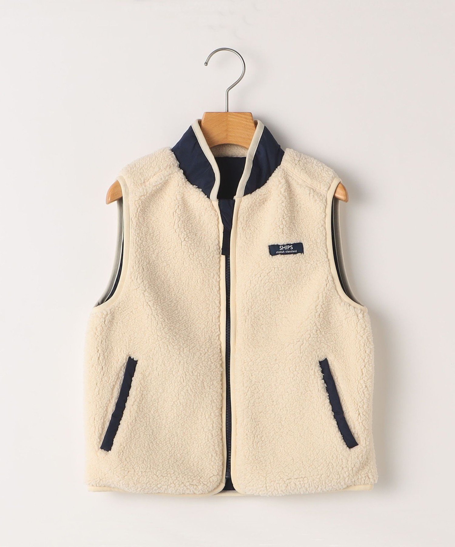 ■シップス/SHIPS kids■90cm 中綿ベスト ベージュ×青 リバーシブル子供服 キッズ kids ベビー服 baby 男の子 秋冬 409032 otr ダウンベスト アウター SHIPS KIDS:100〜130cm ⁄ リサイクル ダウン ベスト キッズ 子供服 男の子