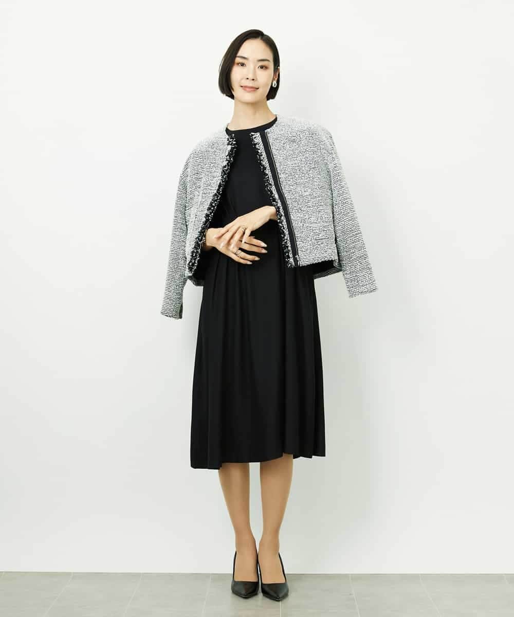MICHEL KLEIN [オケージョン/セレモニー]ドレープワンピース ミッシェルクラン ワンピース・ドレス ワンピース ブラック ネイビー