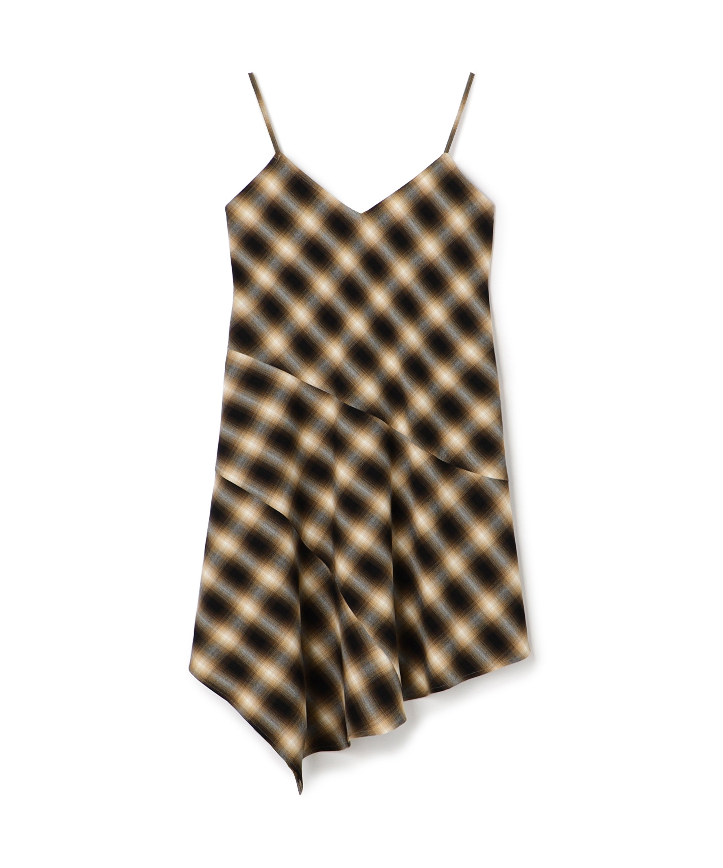 NATURAL BEAUTY BASIC ＜N.＞チェックキャミチュニック ナチュラルビューティベーシック トップス シャツ・ブラウス グレー ブラウン