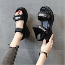 【SALE/30%OFF】Aimoon 厚底スポーツサンダル ベルクロレディース ミニミニストア シューズ・靴 サンダル ブラック ホワイト