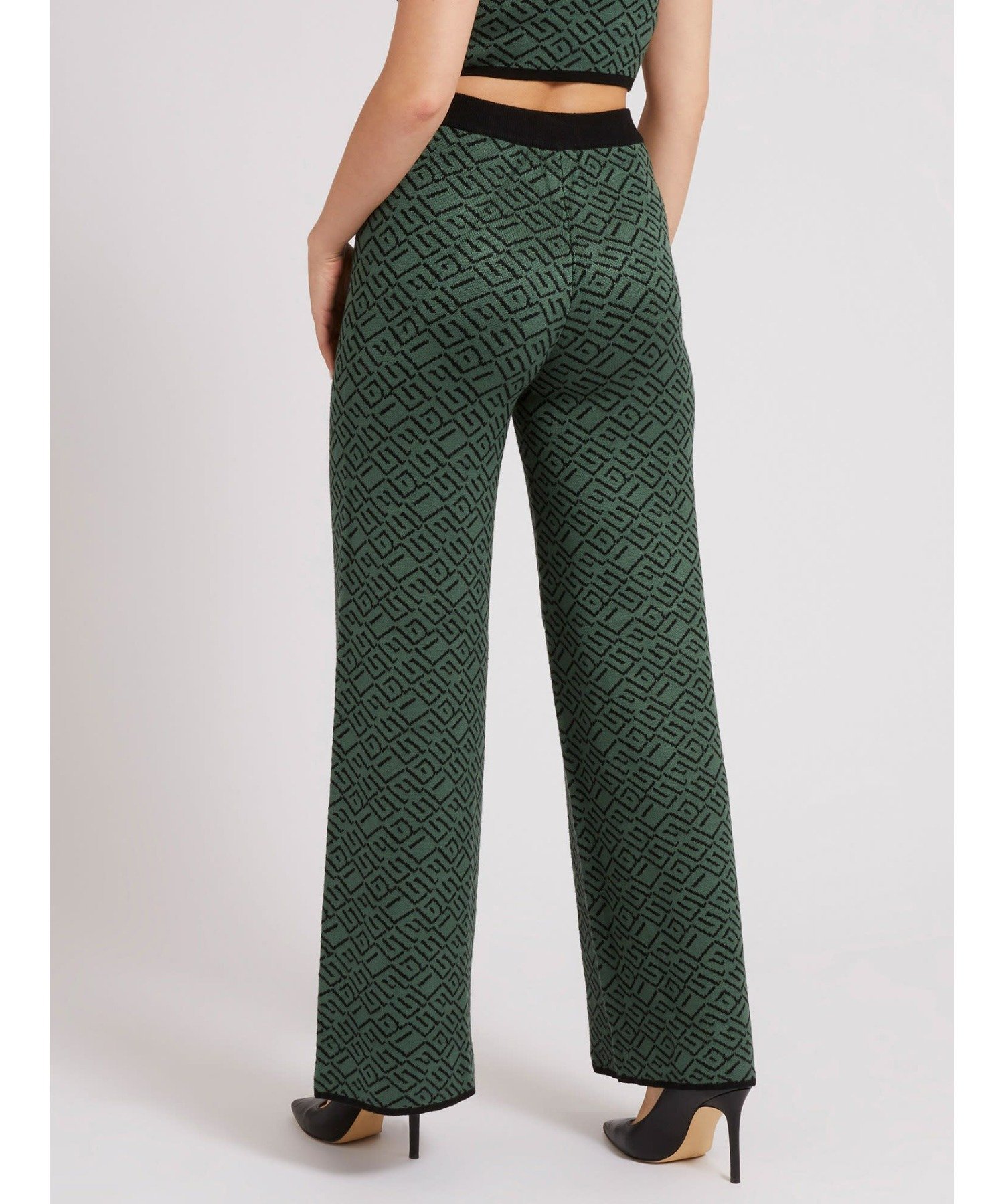 GUESS パンツ (W)Posie Jacquard Wide Leg Pant ゲス パンツ その他のパンツ グリーン