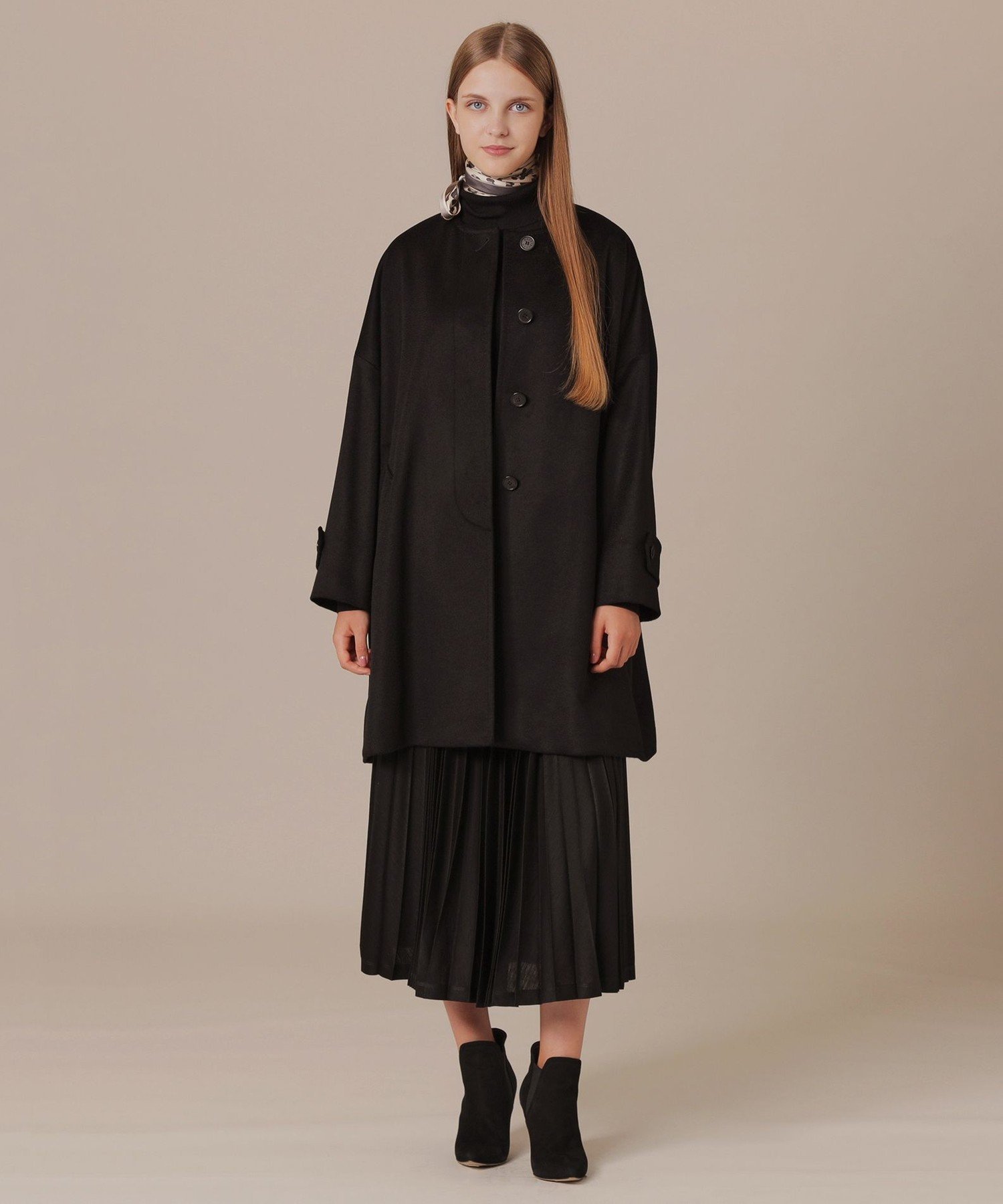 MACKINTOSH LONDON 【ROSLEY/ロズリー】カシミヤビーバーノーカラーコート マッキントッシュ ロンドン ジャケット・アウター その他のジャケット・アウター ブラック【送料無料】